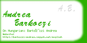 andrea barkoczi business card